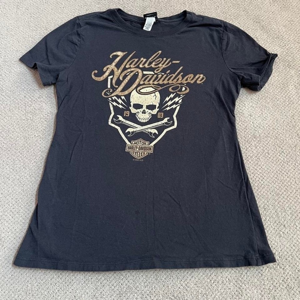 Harley-Davidson Austin Texas Graphic T-Shirt Skull Black Medium 2023 AXGS266